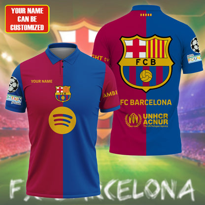 Personalized Barcelona 3D Full Printing Set , Barcelona Shirt , Barcelona Set , Zipper Polo, Hoodie , Short , Polo , hawaii , ...