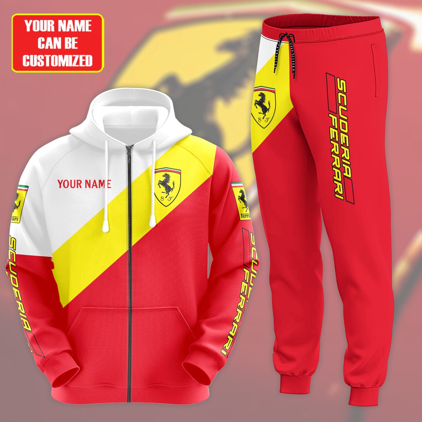 Personalized SF Stripe All over Printed Hoodie and Sweatpants set