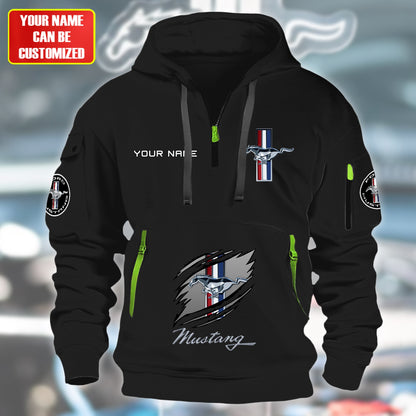 Personalized F Mustang Tear Zip-Hoodie Cotton Jacket
