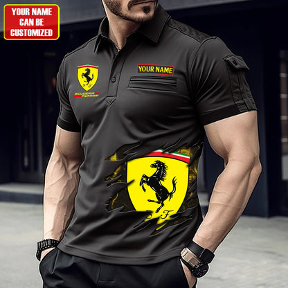 Personalized SF Men Polo Short Sleeve Shirt
