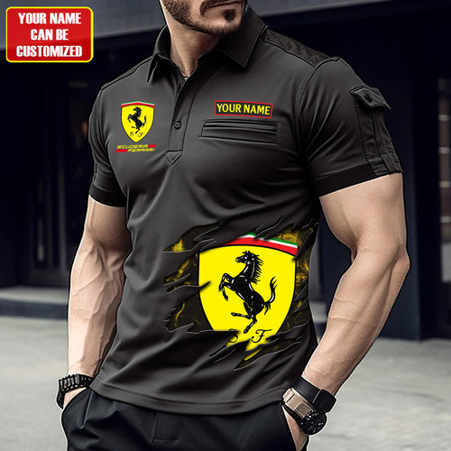 Personalized SF Men Polo Short Sleeve Shirt