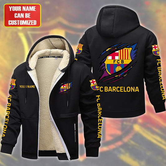 Personalized Barcelona Tear Fleece 3D Unisex Hooded Jacket