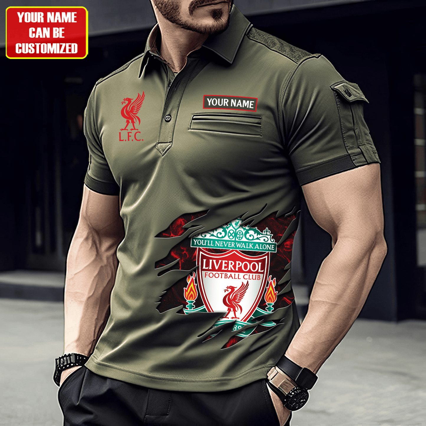 Personalized Liverpool Sport Men Polo Short Sleeve Shirt