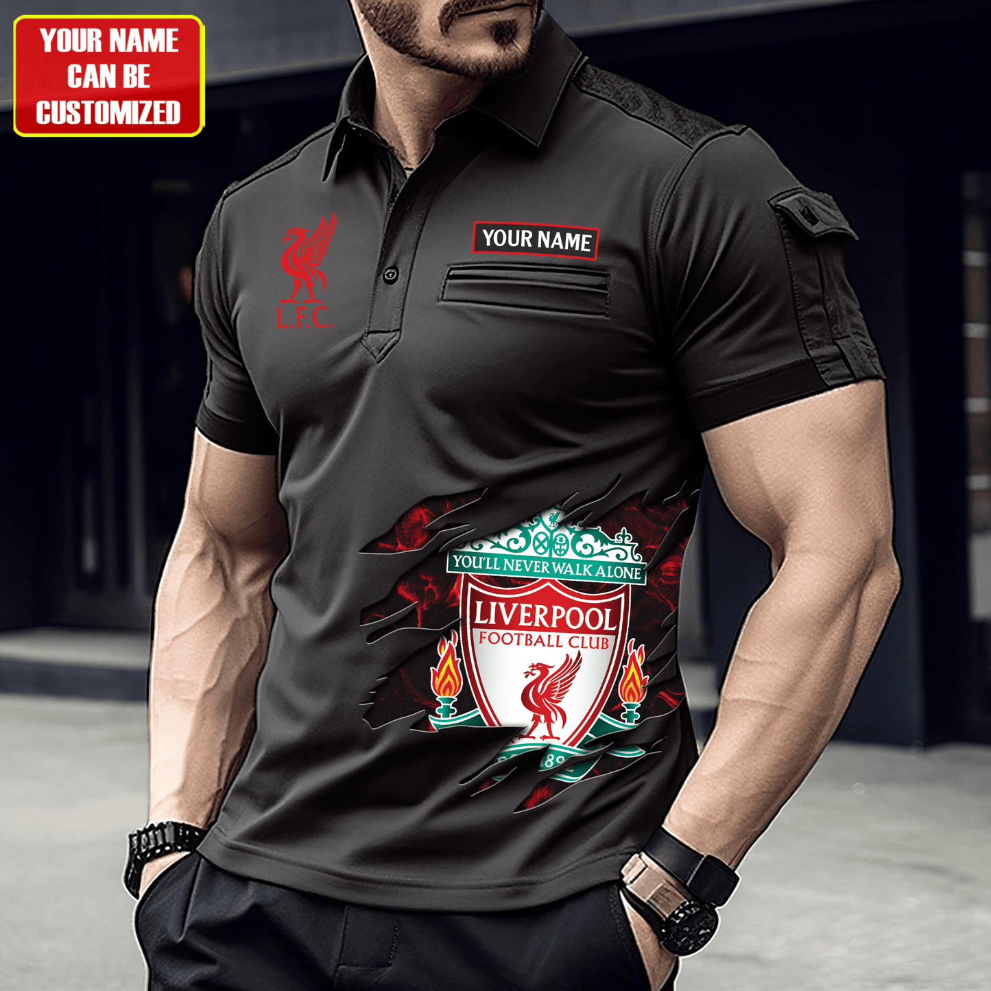 Personalized Liverpool Sport Men Polo Short Sleeve Shirt
