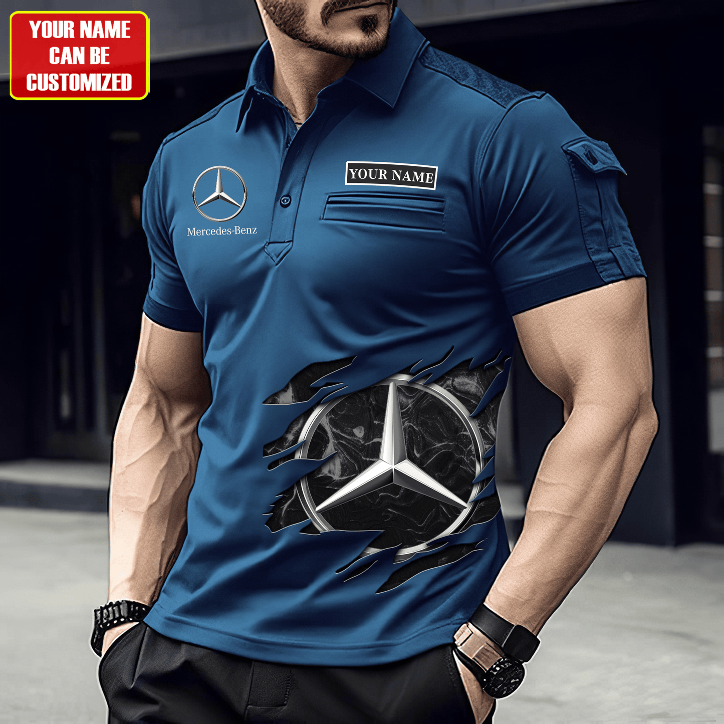 Personalized Merc Sport Men Polo Short Sleeve Shirt