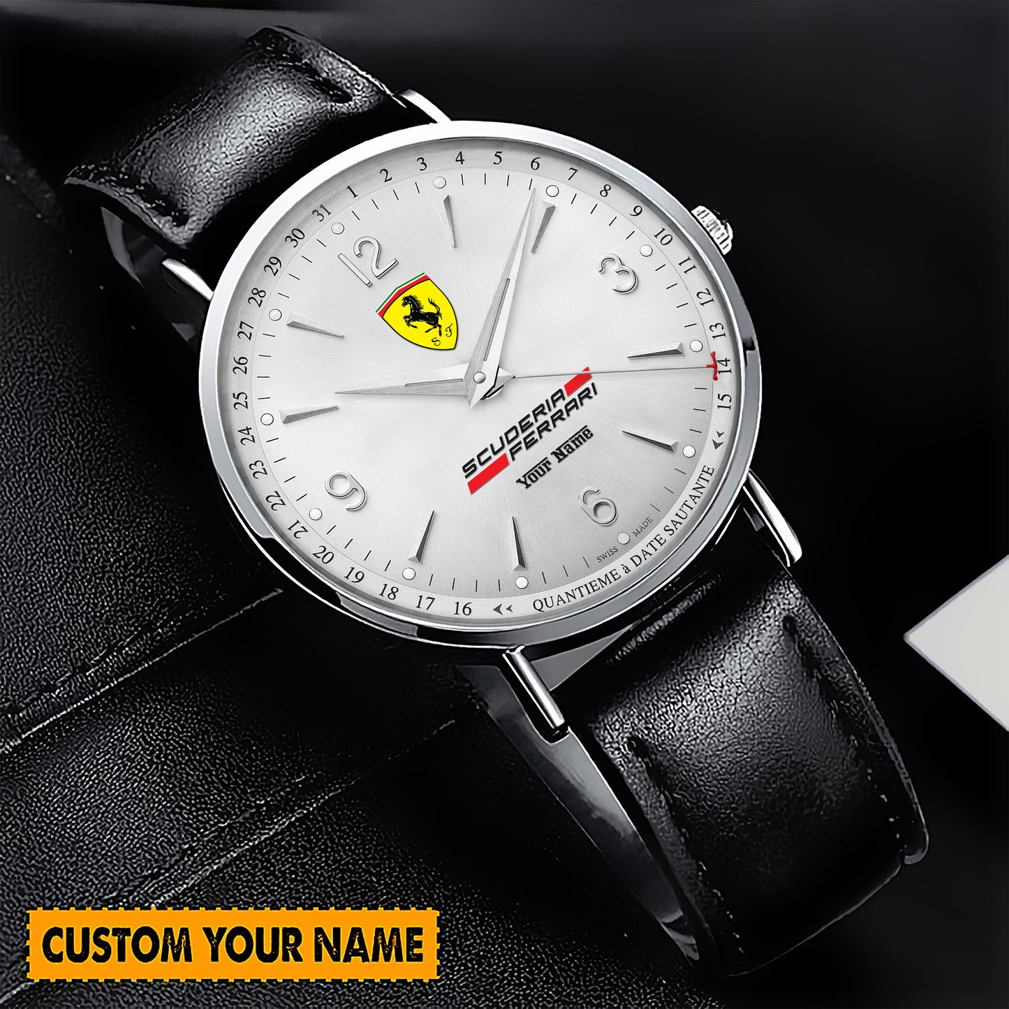 Personalized SF Jaeger Quartz Leather Watch Q160404