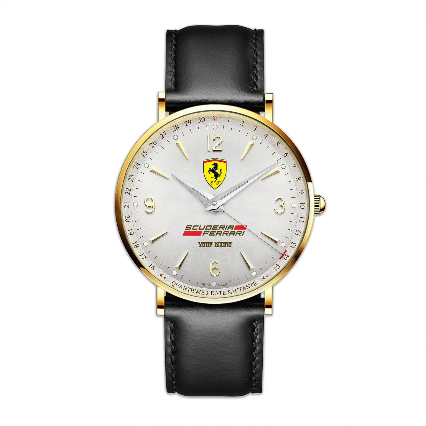 Personalized SF Jaeger Quartz Leather Watch Q160404