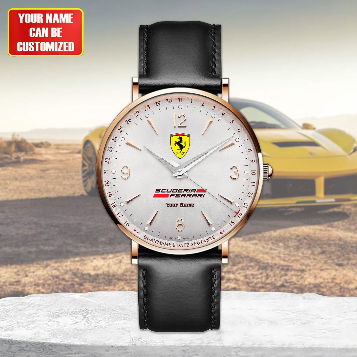 Personalized SF Jaeger Quartz Leather Watch Q160404