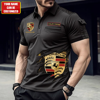Personalized Pors Sport Men Polo Short Sleeve Shirt