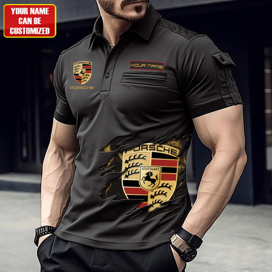 Personalized Pors Sport Men Polo Short Sleeve Shirt