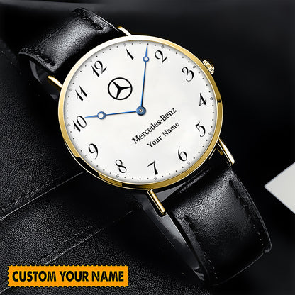 Personalized Merc Breguet Quartz Leather Watch P170401