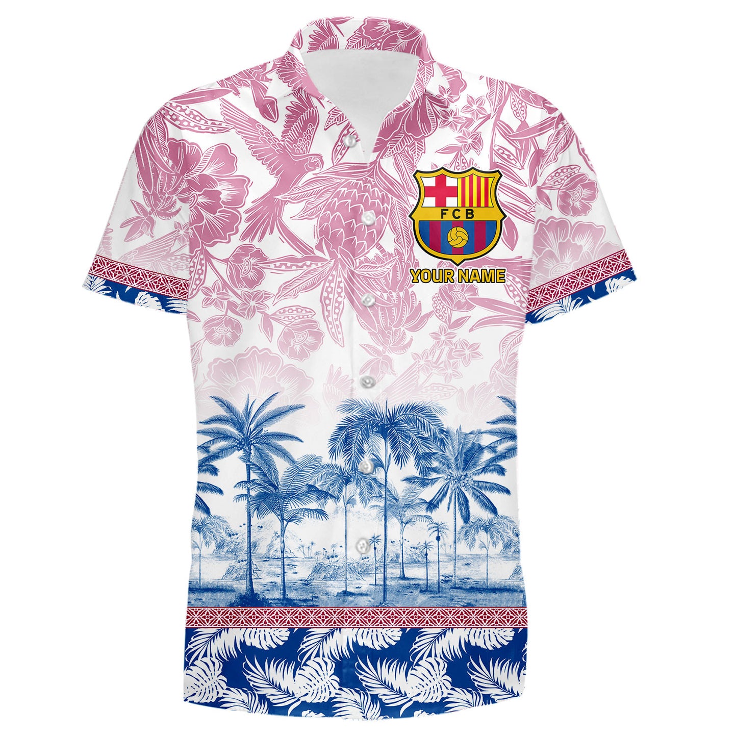 Personalized Barcelona Tropical Hawaii Shirt Beach Short