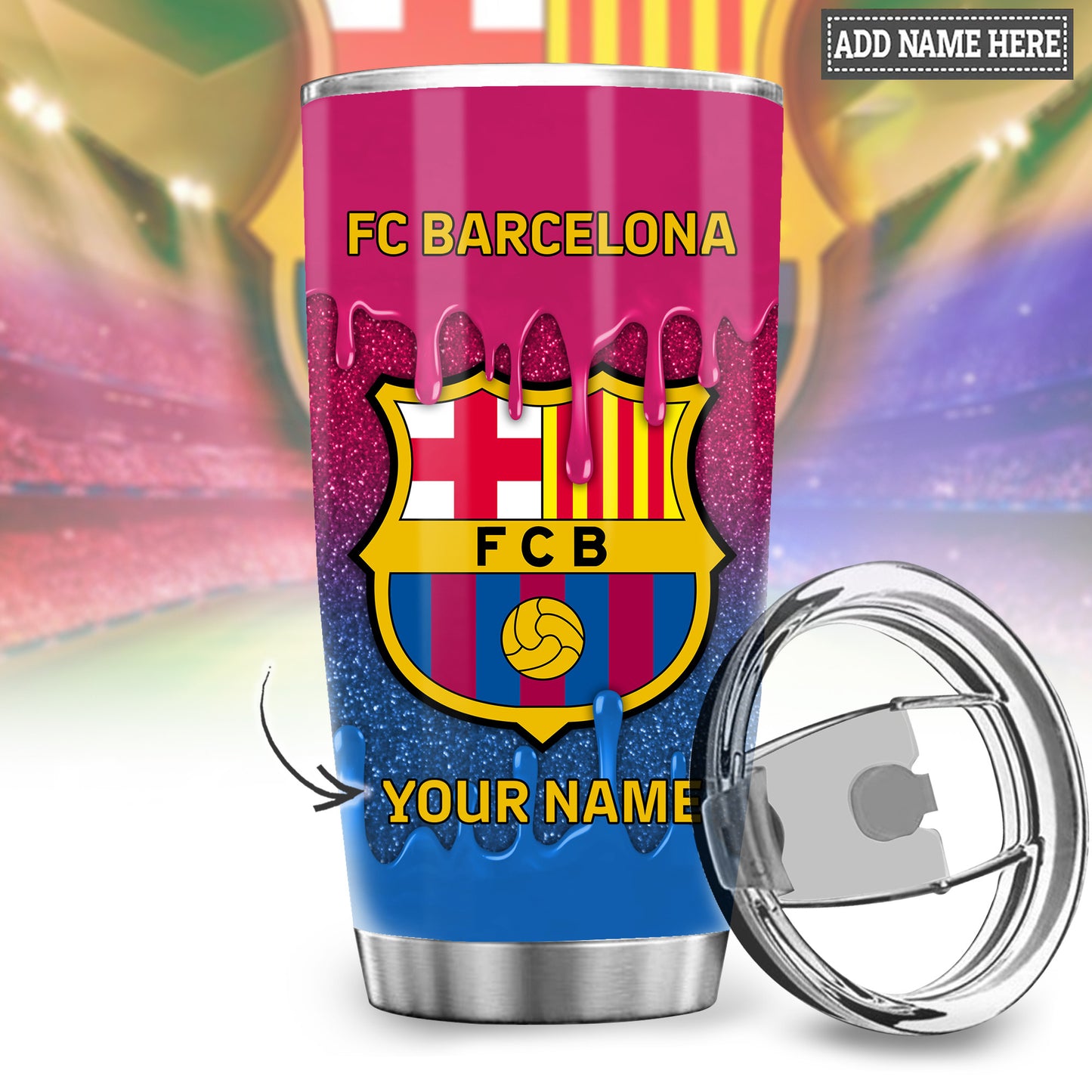 Personalized Barcelona Q2 Stainless Tumbler 20oz 30oz Cup