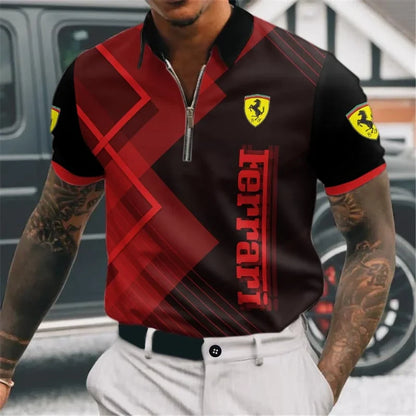 SF Racing 3D Full Printing Set , SF Racing Shirt , Zipper Polo, Hoodie , Short , Polo ,hawaii