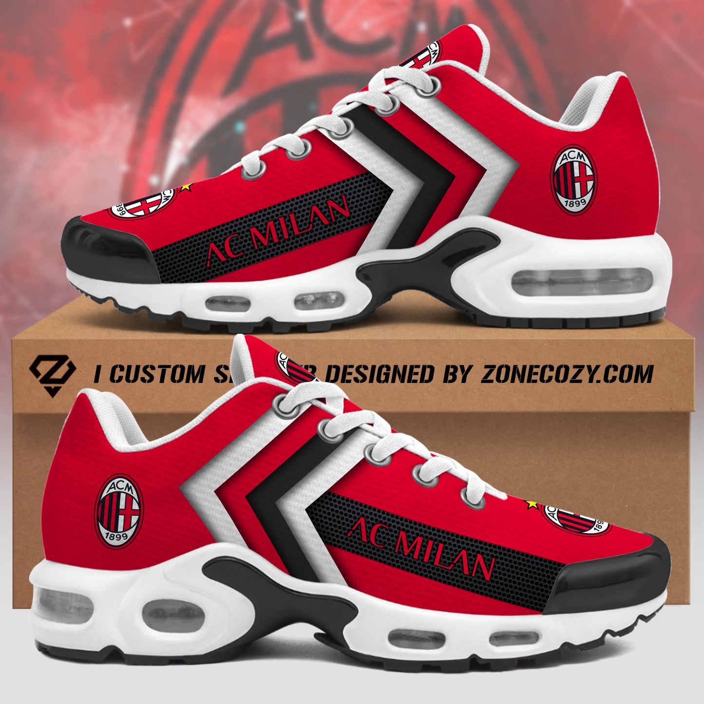 Personalized AC Milan Air Cushion Sneaker