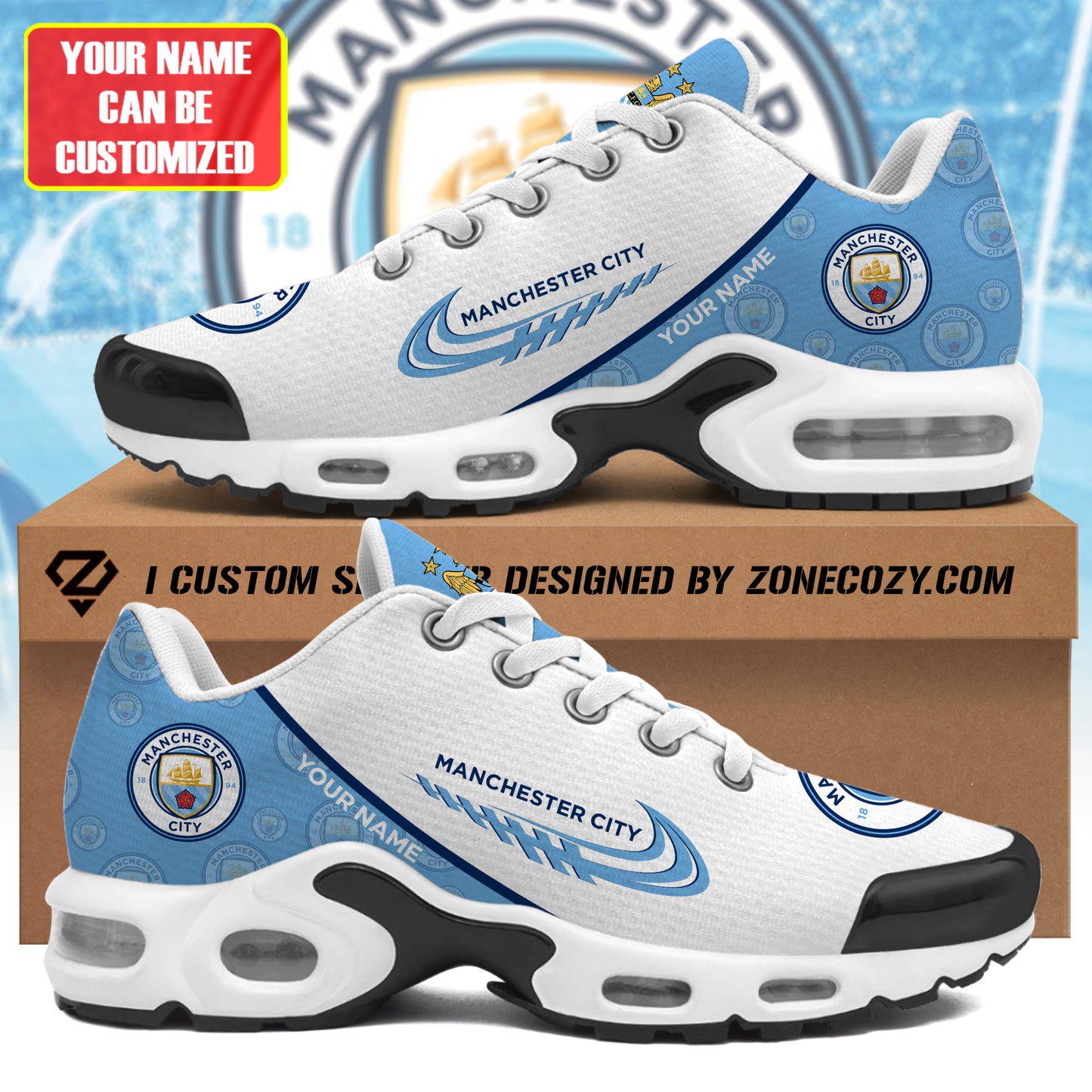 Personalized Manchester City Air Cushion Sneaker