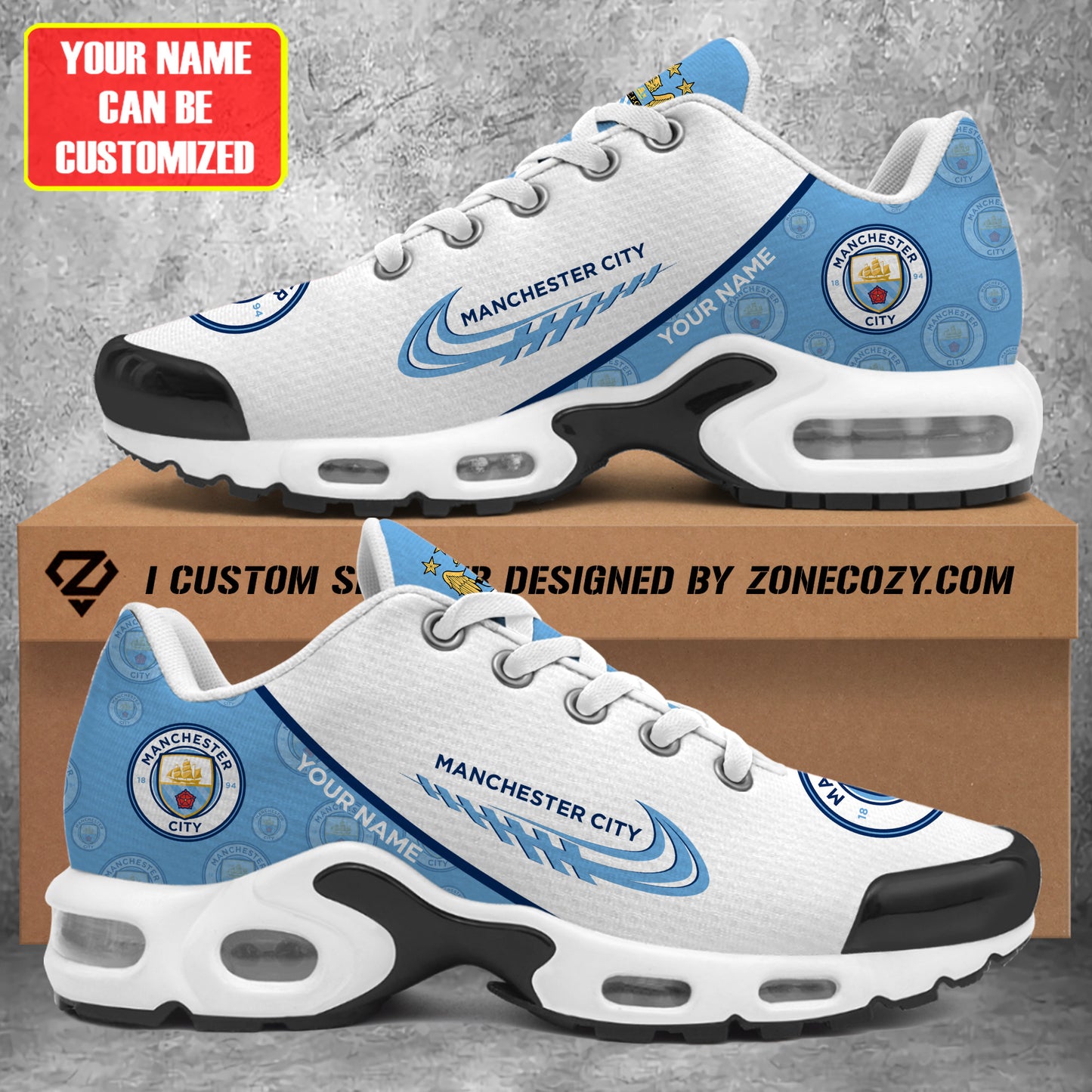 Personalized Manchester City Air Cushion Sneaker