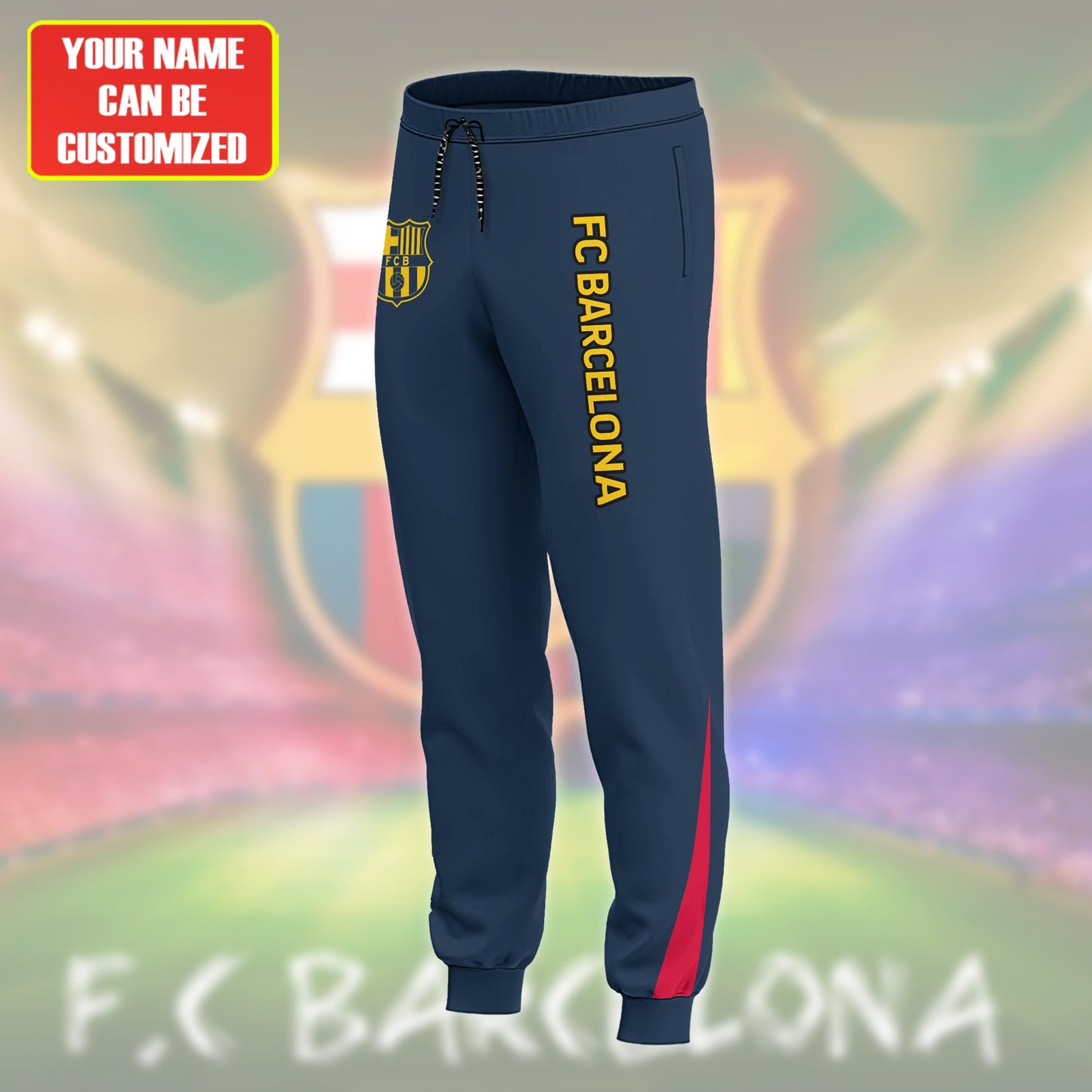 Personalized Barçelona FC Zipper Stand Collar Jacket & Sweatpants