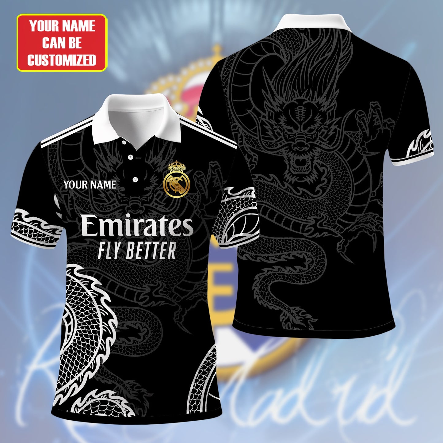 Personalized Real Madrid Dragon 3D Full Printing Set , Real Madrid Shirt , Hoodie , Short , Polo ,hawaii