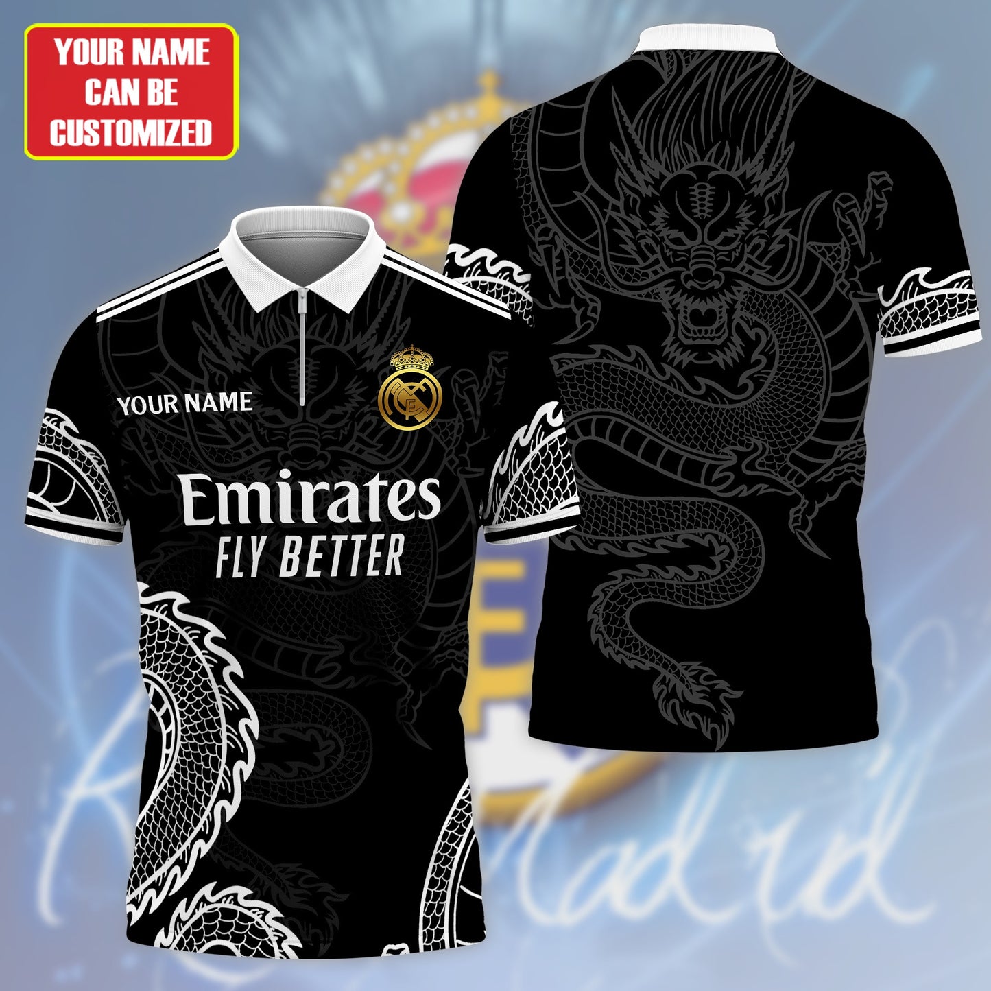 Personalized Real Madrid Dragon 3D Full Printing Set , Real Madrid Shirt , Hoodie , Short , Polo ,hawaii
