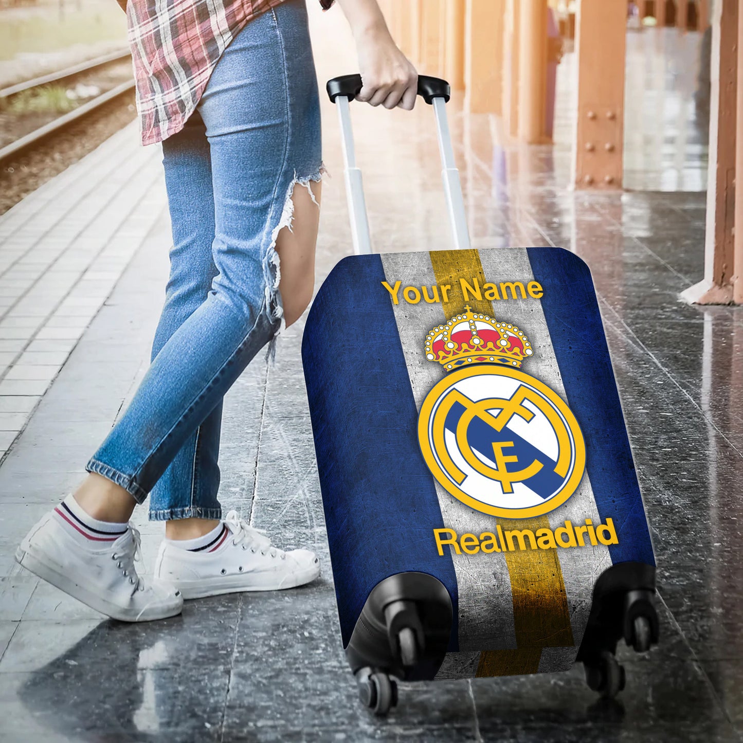 Personalized Real Madrid Luggage Cover