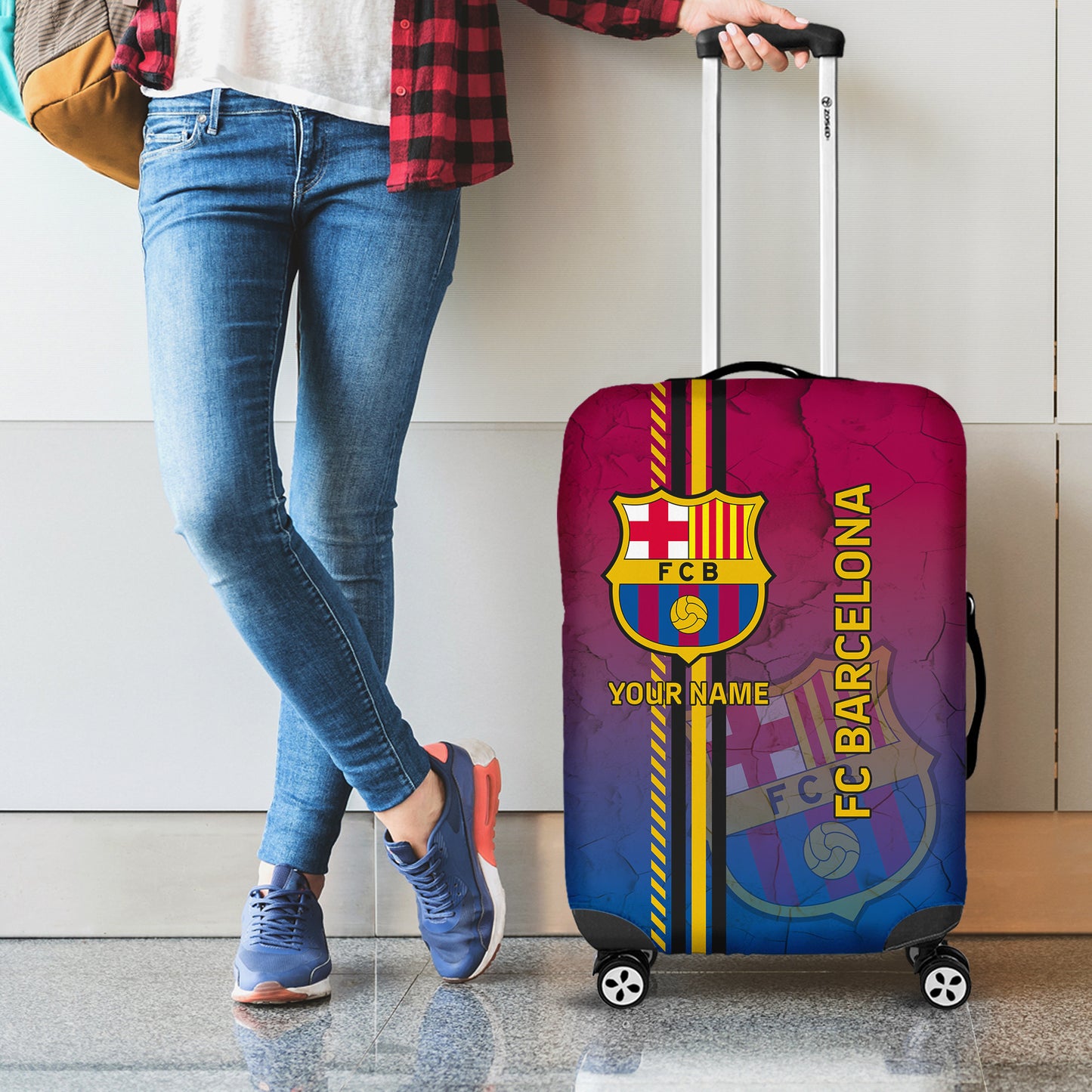 Personalized Barcelona FC Luggage Cover