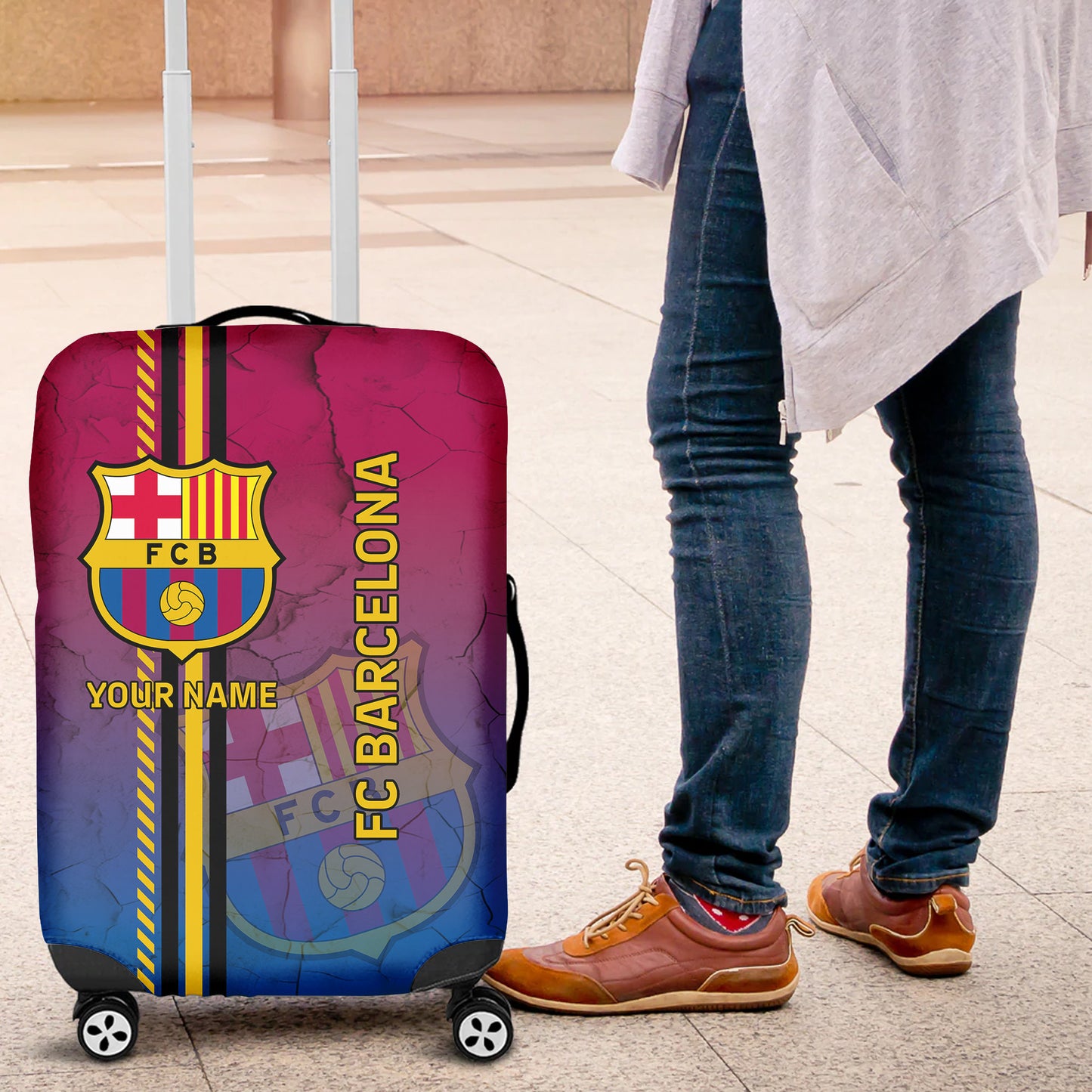 Personalized Barcelona FC Luggage Cover