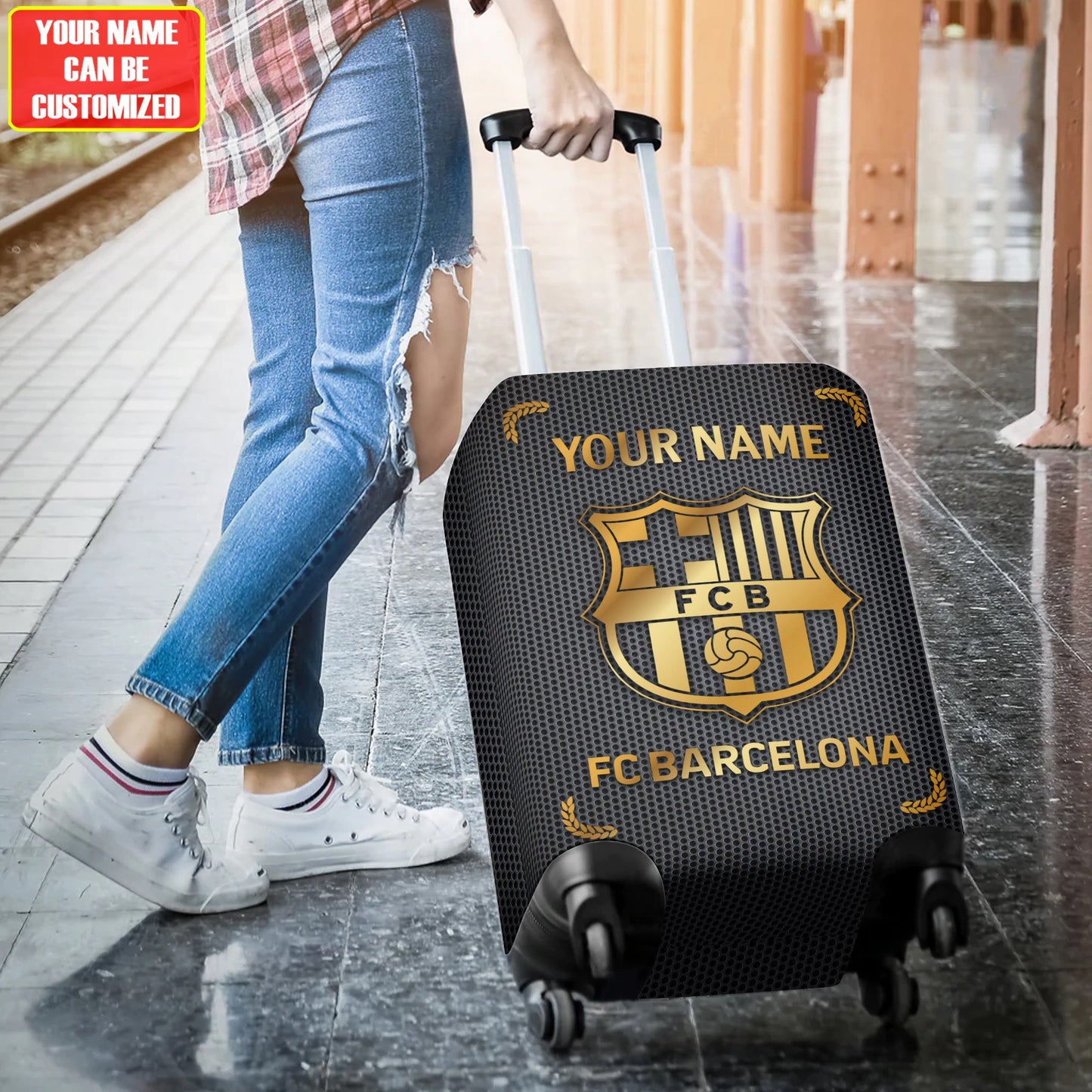 Personalized Barcelona Luxury Luggage Cover