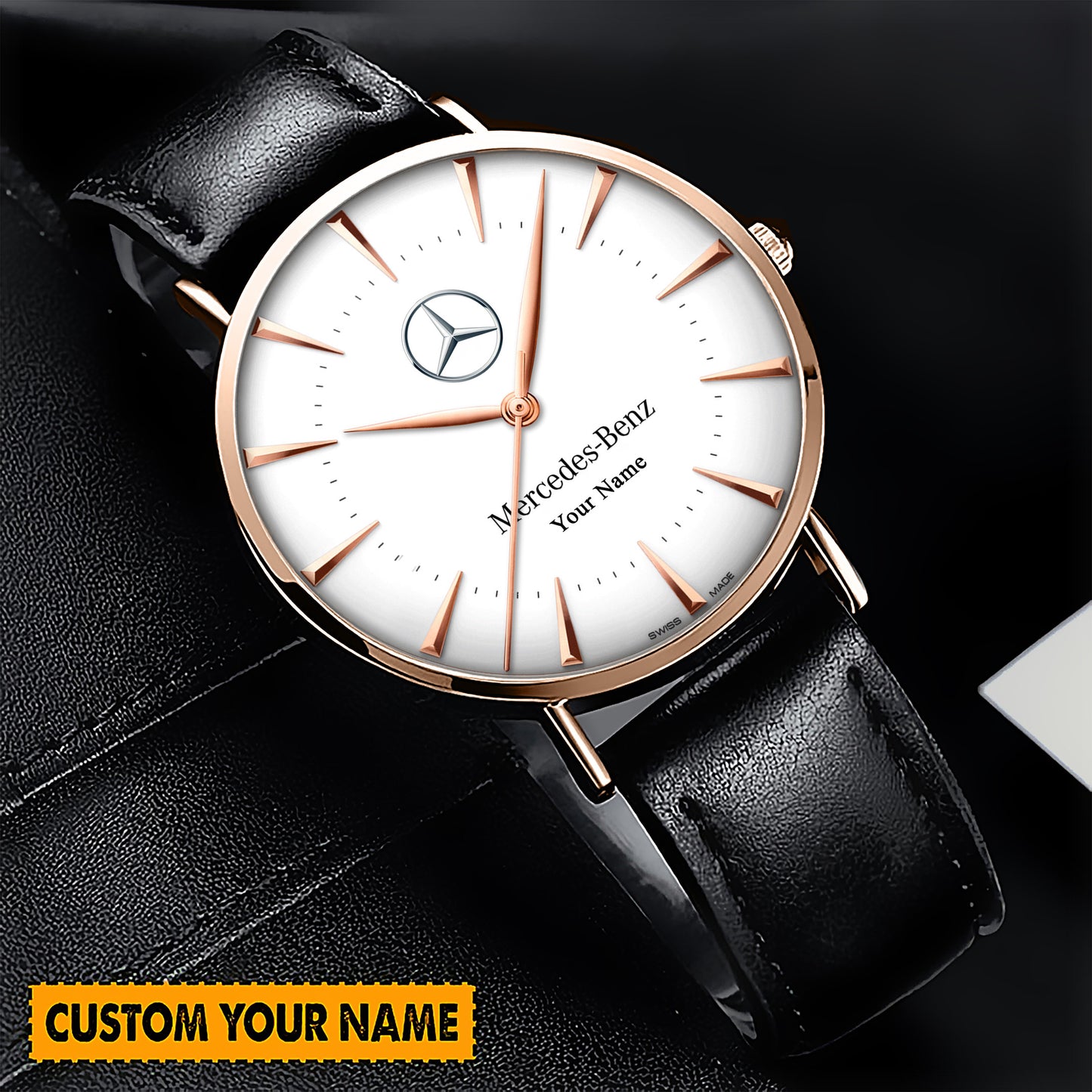 Personalized Merc OMG Seamaster Quartz Leather Watch Q280405