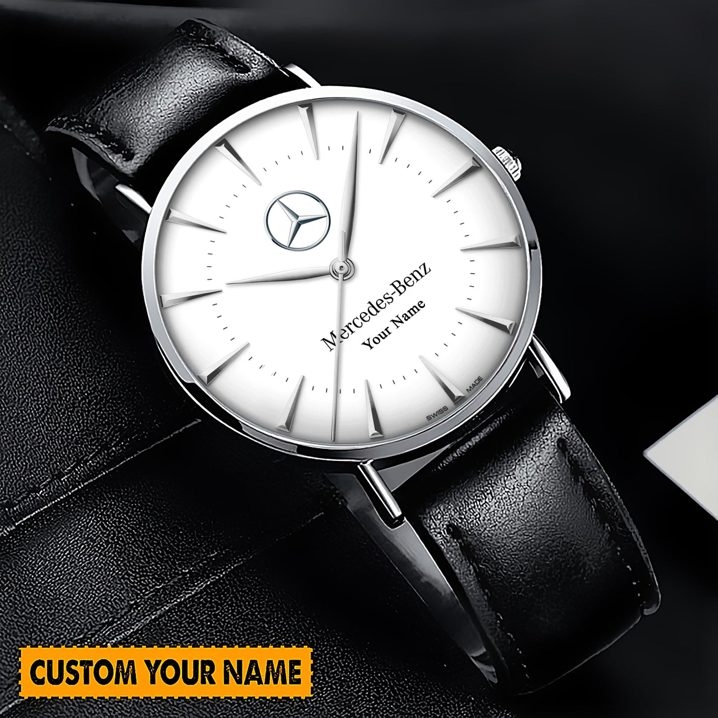 Personalized Merc OMG Seamaster Quartz Leather Watch Q280405