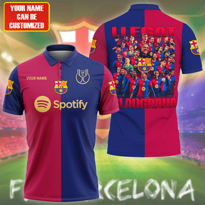 Personalized Barcelona Copa Champion 3D Full Printing Set , Barcelona Shirt , Barcelona Set , Zipper Polo, Hoodie , Short , Polo , hawaii