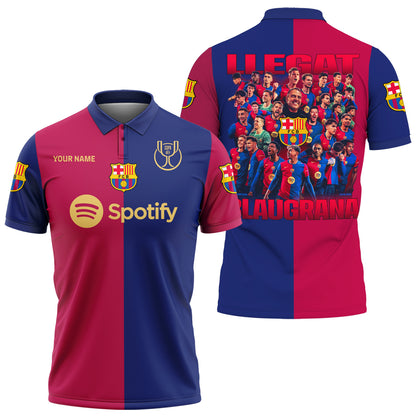 Personalized Barcelona Copa Champion 3D Full Printing Set , Barcelona Shirt , Barcelona Set , Zipper Polo, Hoodie , Short , Polo , hawaii