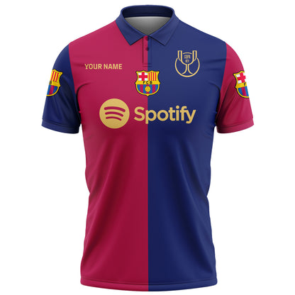 Personalized Barcelona Copa Champion 3D Full Printing Set , Barcelona Shirt , Barcelona Set , Zipper Polo, Hoodie , Short , Polo , hawaii