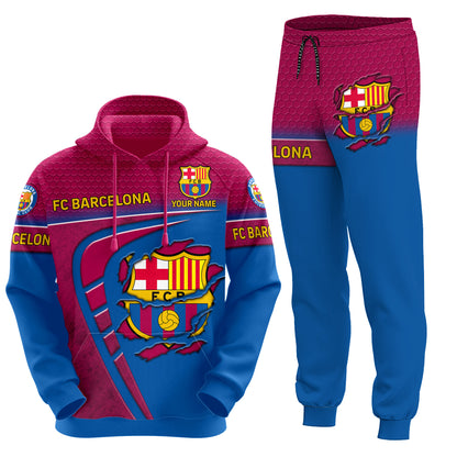 Personalized Barcelona 3D All over Printed Hoodie and Sweatpants set