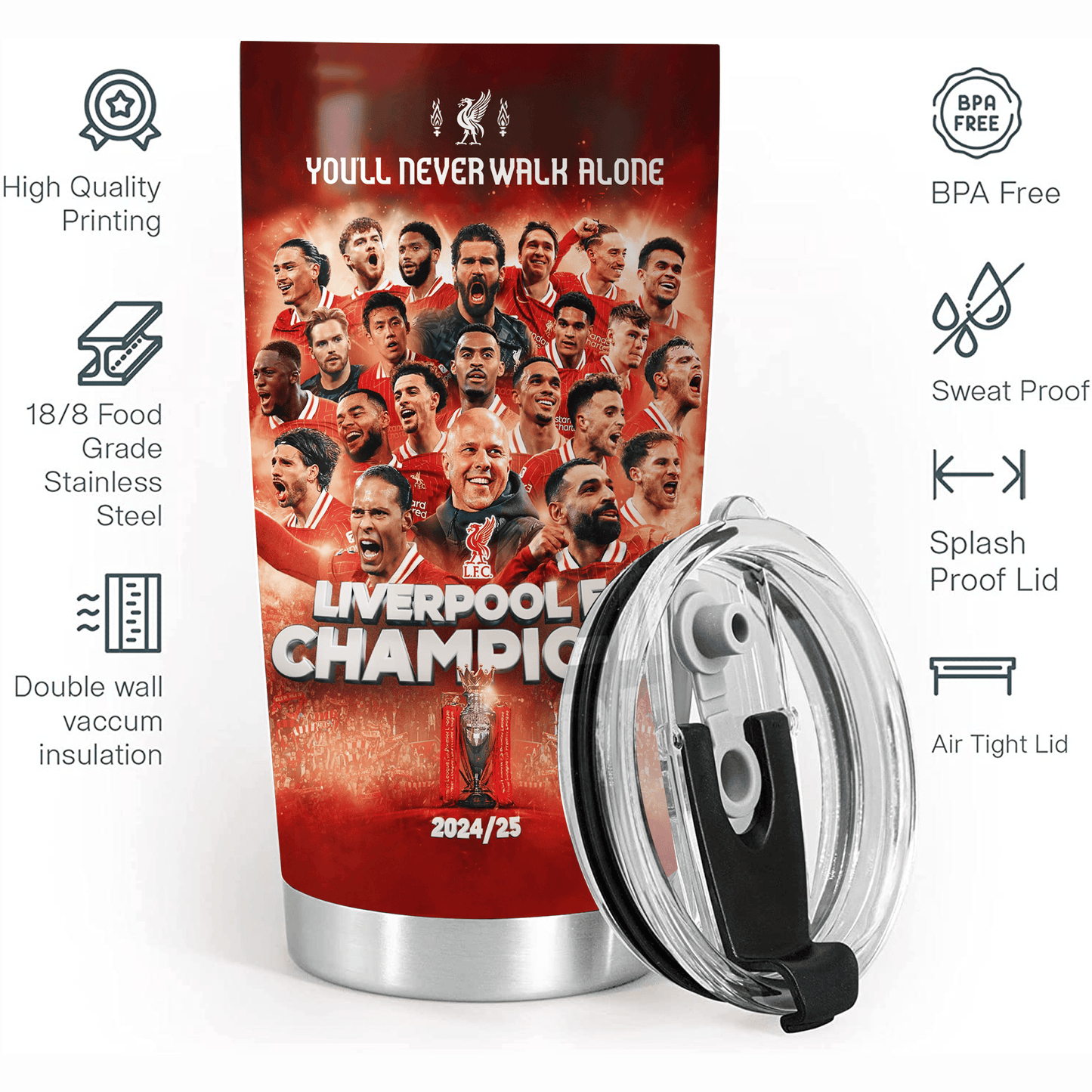Liverpool Champion Stainless Tumbler 20oz 30oz Cup