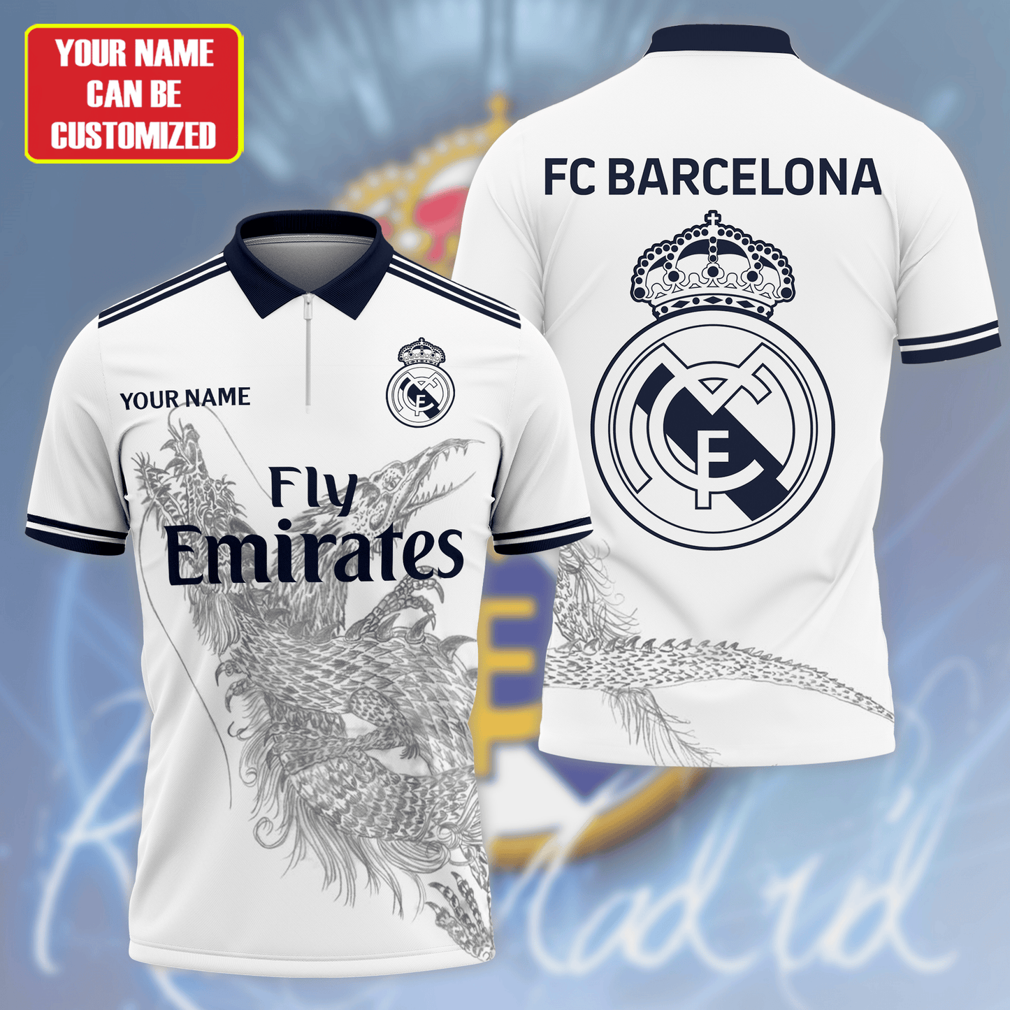 Personalized Real Madrid Dragon 3D Full Printing Set , Real Madrid Shirt , Hoodie , Short , Polo ,hawaii V2