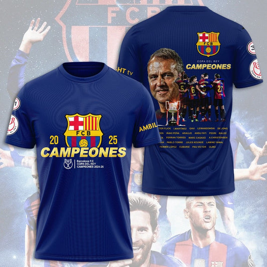Barcelona Copa Champion 3D Full Printing Set , Barcelona Shirt , Barcelona Set , Zipper Polo, Hoodie , Short , Polo , hawaii