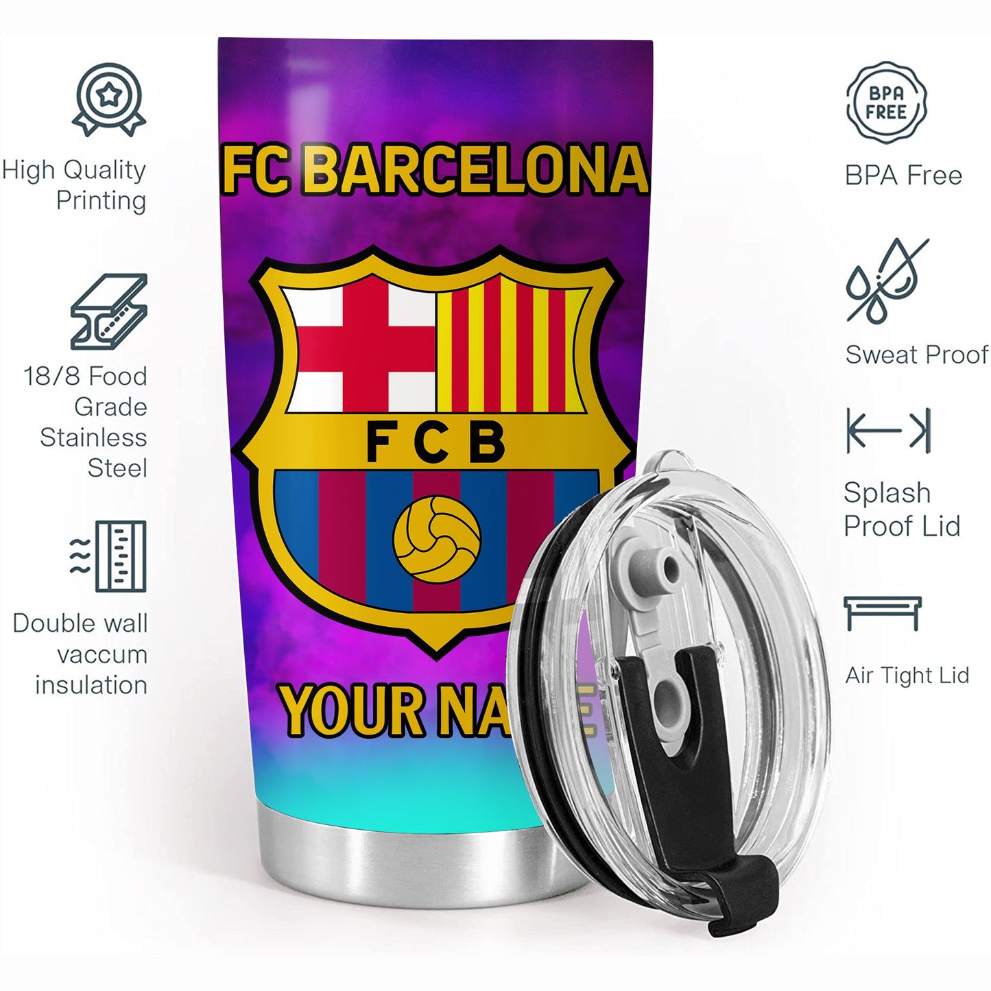 Barcelona Champion Copa Stainless Tumbler 20oz 30oz Cup