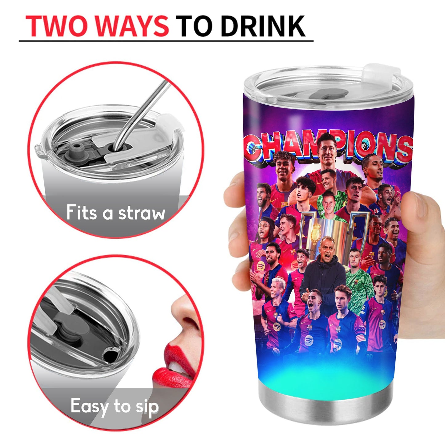 Barcelona Champion Copa Stainless Tumbler 20oz 30oz Cup