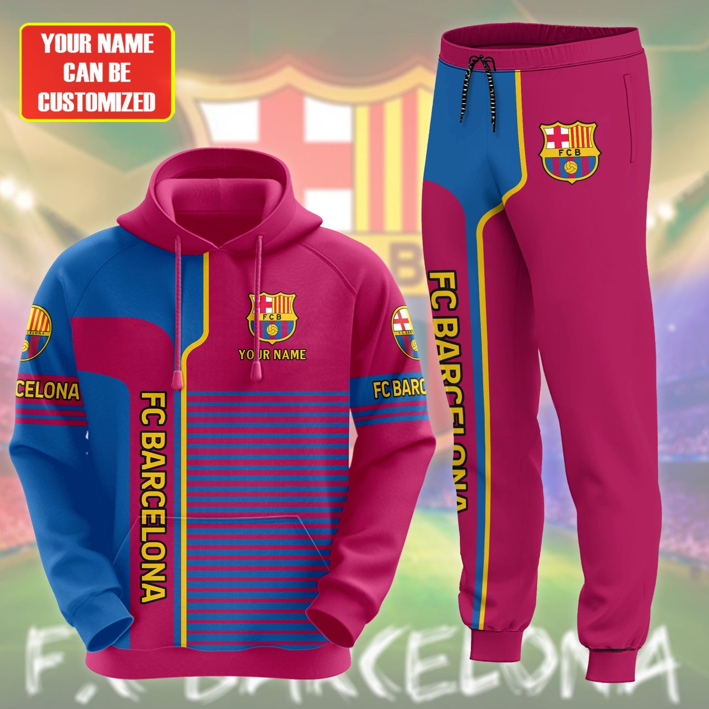 Personalized Barcelona 3D All over Printed Hoodie and Sweatpants set V20