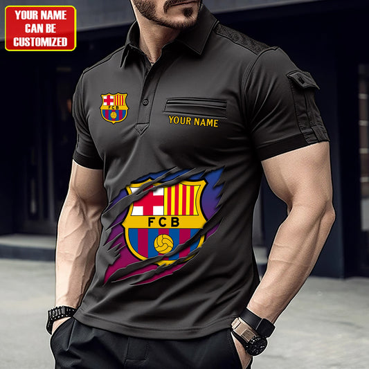 Personalized Barcelona Tear Sport Men Polo Short Sleeve Shirt