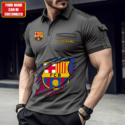 Personalized Barcelona Tear Sport Men Polo Short Sleeve Shirt