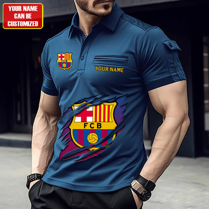 Personalized Barcelona Tear Sport Men Polo Short Sleeve Shirt