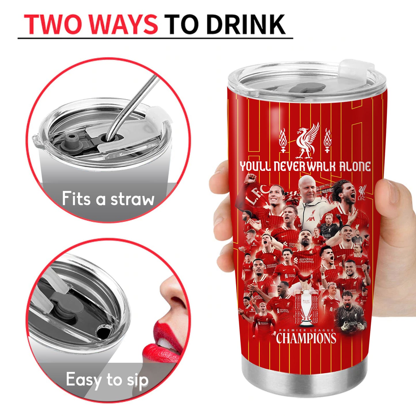 Liverpool Champion Stainless Tumbler 20oz 30oz Cup