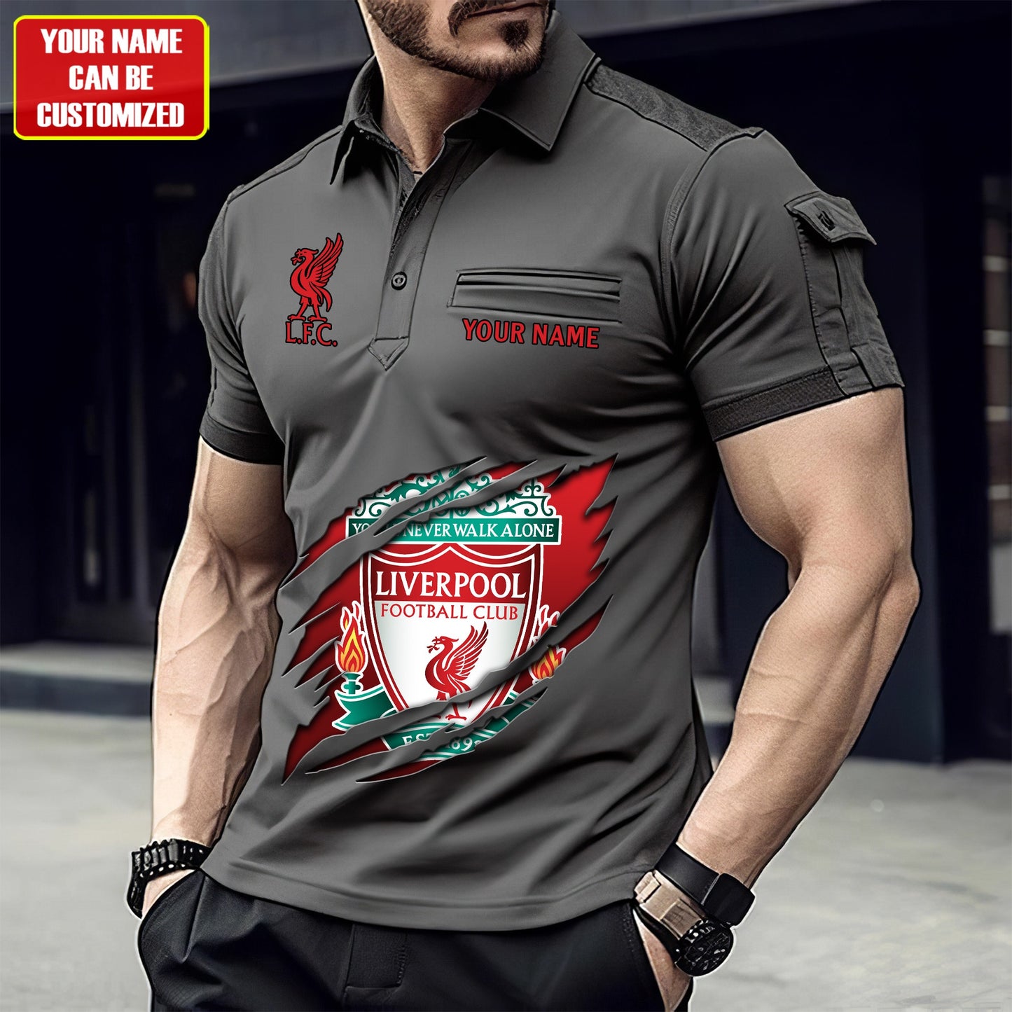 Personalized Liverpool Tear Sport Men Polo Short Sleeve Shirt