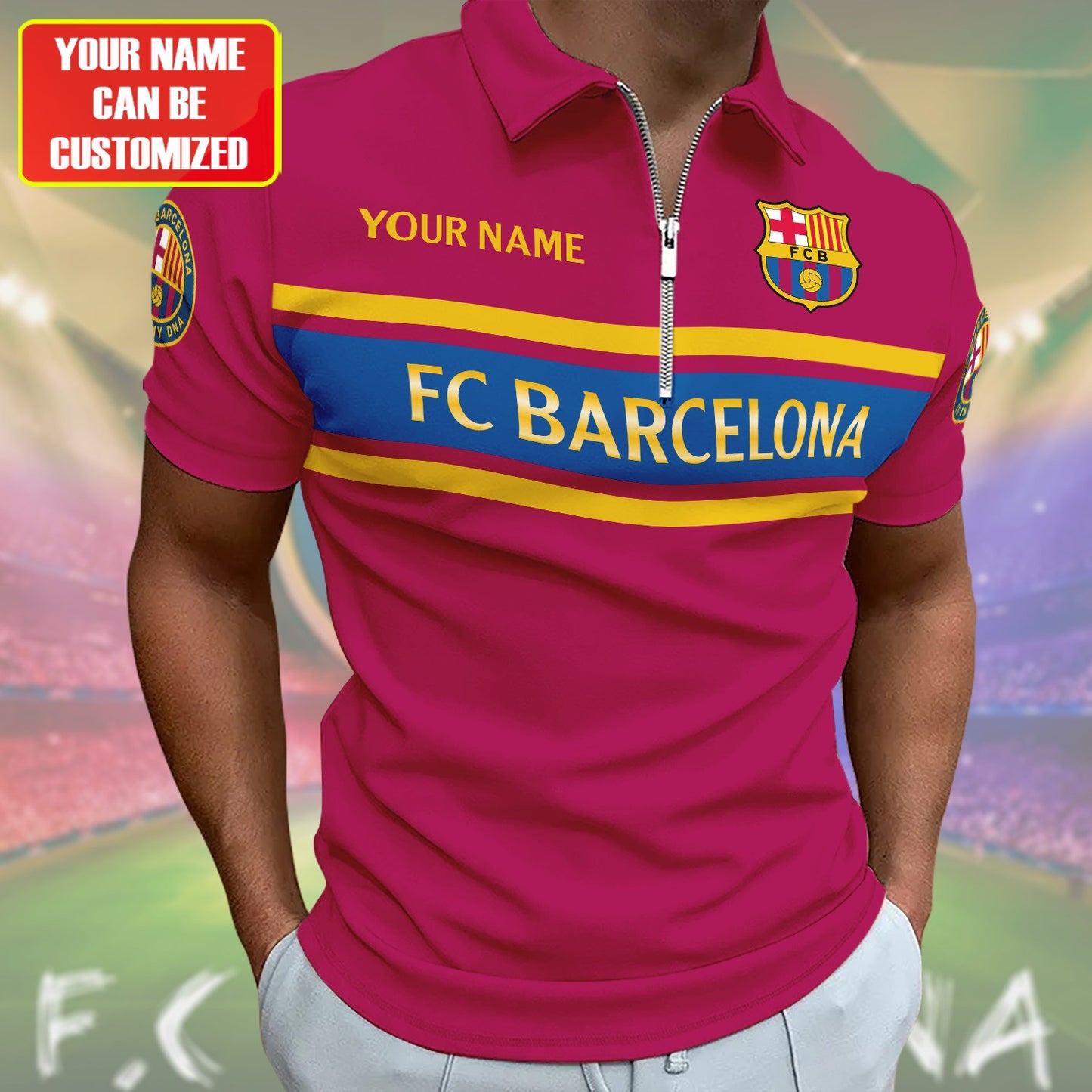Personalized Barcelona DNA 3D Full Printing Set , Barcelona Shirt , Barcelona Set , Zipper Polo, Hoodie , Short , Polo , hawaii