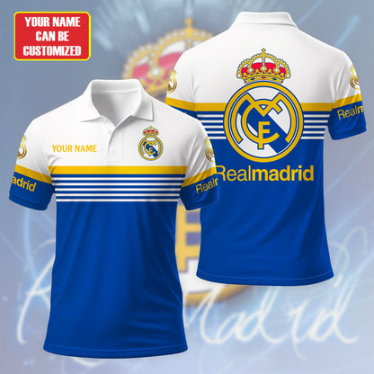 Personalized Real Madrid 3D Full Printing Set , Real Madrid Shirt , Real Madrid Set , Zipper Polo, Hoodie , Short , Polo , hawaii