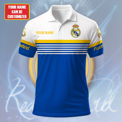 Personalized Real Madrid 3D Full Printing Set , Real Madrid Shirt , Real Madrid Set , Zipper Polo, Hoodie , Short , Polo , hawaii