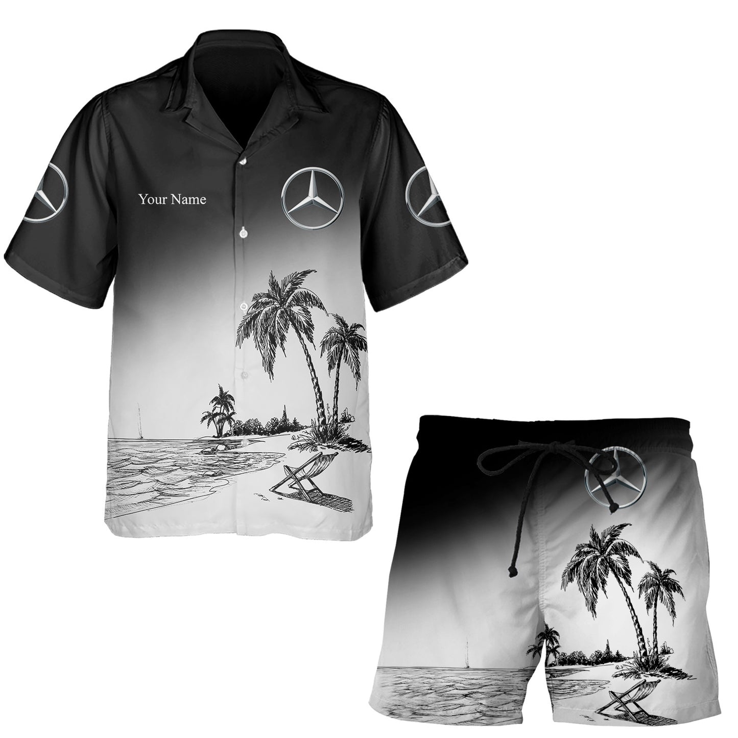 Merc Combo Hawaii Shirt Beach Short