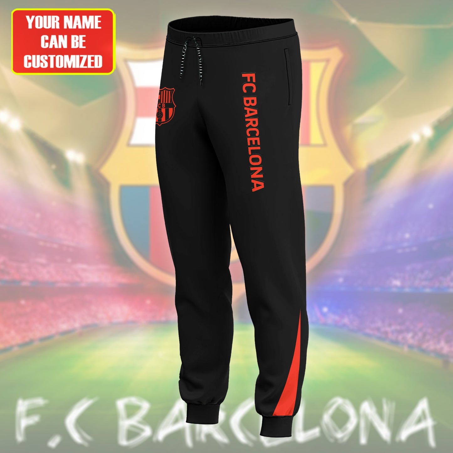 Personalized Barcelona FC Zipper Stand Collar Jacket & Sweatpants V4
